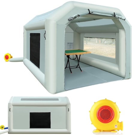Wrightmaster 10.8 ft. x 8.2 ft. x 7.2 ft. Portable Inflatable Paint Booth with Air Filter System ZR-JBPQZP-3.3X2.5X2.2M-TZ