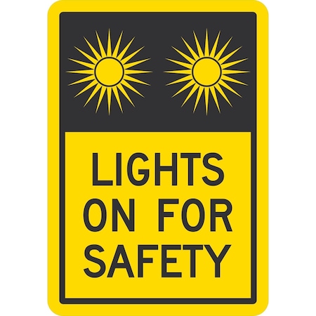 Lyle Lights On For Safety (with Graphic), 7x10, Engineer Grade, Yellow G-17028-ED_7x10