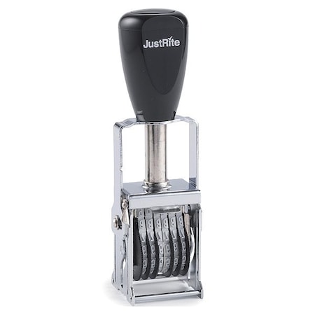 Justrite Numbering Stamp, NBR, 6-1/2 in Overall L 048935