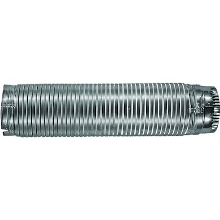 Builders Best EZFasten 0 Flexible Dryer Vent Pipe Male SnapLock, 5 ft L, Aluminum 10150