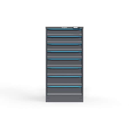Strong Hold 8 drawer cabinet - (4x 5ft, 2x 6ft, 2x 7ft) - Blue accents - E-Lock w/ Tracking S3060-PPTAS-0802FS