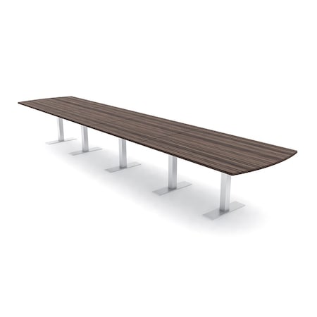 Skutchi Designs 20ft Arc Rectangle Conference Table With Power | Harmony Series | 20 Person Meeting Room Table HAR-AREC-48X240-T-H3041-NA