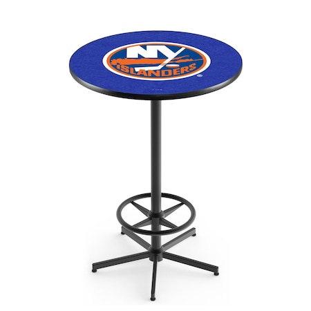 Holland Bar Stool Co 42" Black New York Islanders Pub Table L216B4236NYIsln
