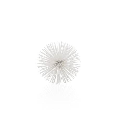 Homeroots 6" White Metal Spiky Sphere 480039