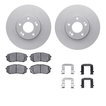 Dynamic Friction Co DFC GEOSPEC Coated Rotors with 5000 Brake Pads - Ceramic and Hardware 4512-21057