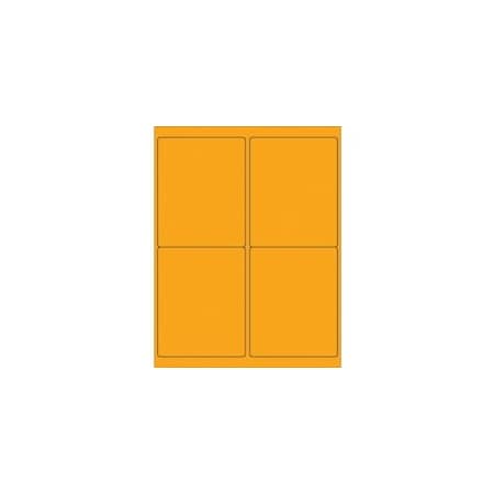 Bubblefast 4'' x 5'' Fluorescent Orange Rectangle Laser Labels-4 Labels per Sheet BFLL181OR