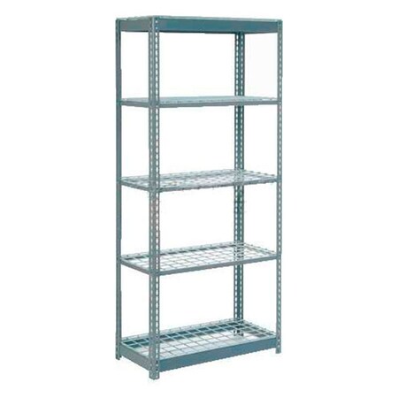 Global Industrial 5 Shelf Standard Duty Boltless Shelving Starter 36"Wx12"Dx96"H, Wire Deck B2296822