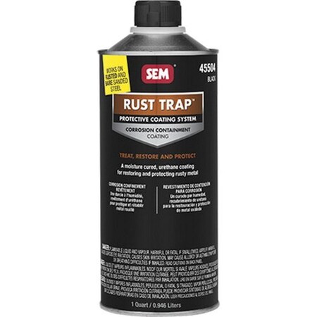 Sem Rust Trap Protective Coating System, 1 quart Aerosol Can, Black, 500 sq-ft/gal Coverage 45504