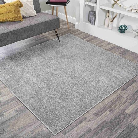 Jonathan Y Haze Solid Low-Pile Gray 6 ft Square Area Rug SEU100A-6SQ