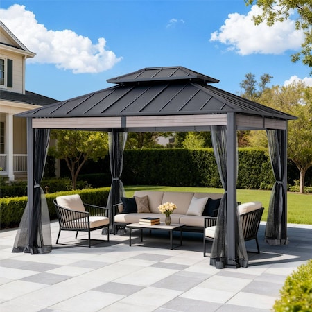 Sunjoy HANCOCK 10X12ft Heavy-Duty Hardtop Gazebo A102035102