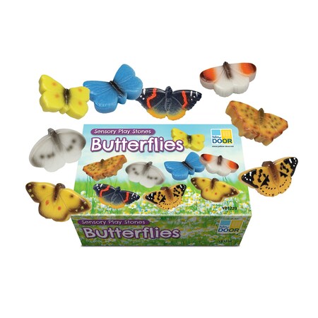 Yellow Door Sensory Play Stones, Butterflies, 8-Piece Set YD1220