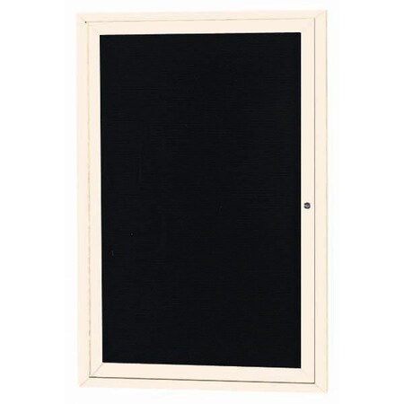 Aarco Outdoor Enclosed Directory w/ Al Frame, Powder Coated Ivory, Letter Panel is Black Vinyl, 24''Hx18''W OADC2418IV