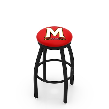 Holland Bar Stool Co 36" Blk Wrinkle Maryland Swivel Bar Stool, Accent Ring L8B2B36Mrylnd