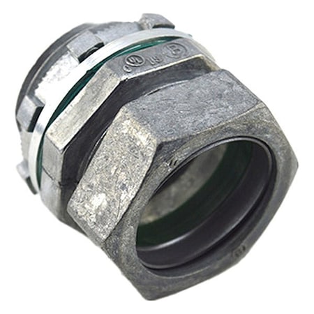 Bridgeport Compression Fitting 1 in, Connector, Zinc, Unfinished 252-RT2