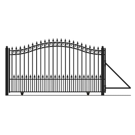 Aleko 16 ft. Prague Style Iron Single Slide Driveway Gate DG16PRASSL-UNB