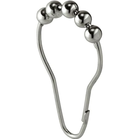 Idesign Shower Roller Curtain Hook, Stainless Steel, Polished Chrome 76570