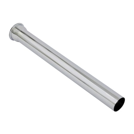 Everflow Flanged Tailpiece for Tubular Drain Applications, 22GA Chrome Plated Brass 1-1/4"x12" 12612