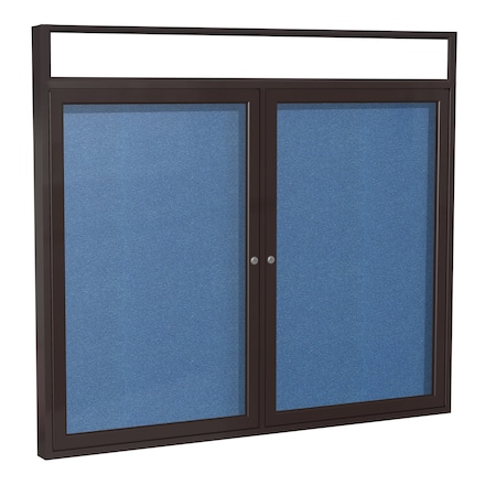 Ghent 36'' x 60'' Enclosed Vinyl Board, 2-Doors, Bronze Aluminum Frame, Illuminated Headliner, Ocean PBVLX6-191
