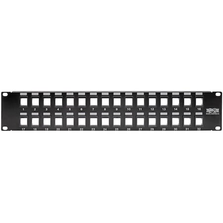 Tripp Lite 32-PORT KEYSTONE BLANK PATCH PANEL RJ45 USB HDMI CAT5/6 2URM N062-032-KJ