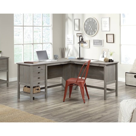Sauder L-Shaped Desk, 29.764 in H, 65.118 in W X Mystic Oak 428224