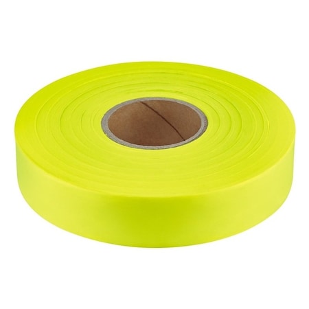 Empire Level Flagging Tape, 600 ft L, 1 in W, Yellow, Plastic 77-064