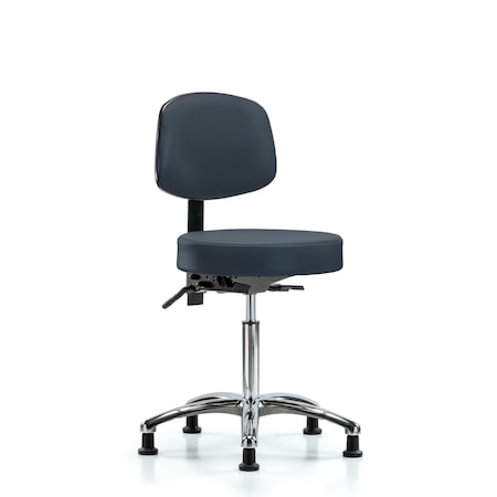 Blue Ridge Ergonomics Ben Stool, Med, Vin, Bk, Chrome, Tilt Gld, Nav BR-VMBST-CR-T1-NF-RG-8582