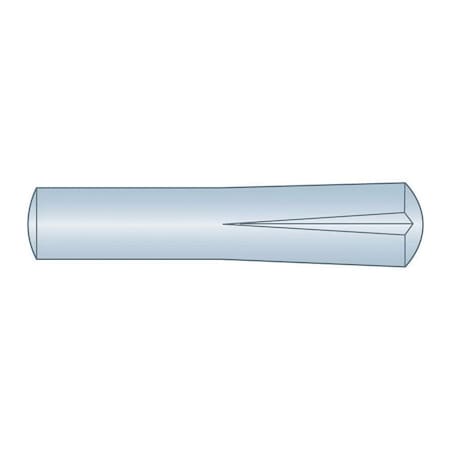 Huyett Type B Grooved Pin, Zinc Plated Low Carbon Steel, 0.188 in Dia x 0.185 in Small End Dia x 1.500 in L GP-0187-1500-B