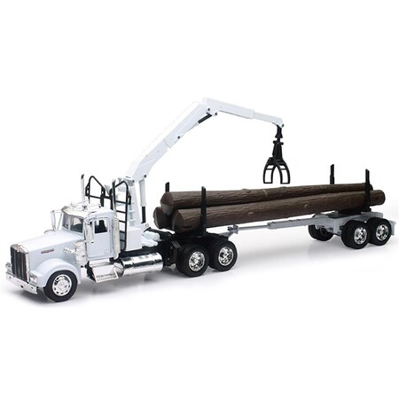 Toyopia Kenworth W900 in White With Log Hauler TO1692220