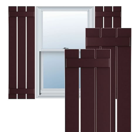 Ekena Millwork True Fit PVC, Three Board Spaced Board-n-Batten Shutters, Wine Red , 17 1/8W x 62H, PR TFP101SBF17X062WR
