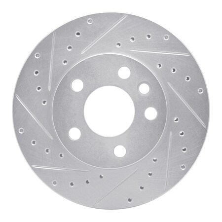 Dynamic Friction Co DFC Brake Rotor - Drilled and Slotted - Silver 631-74043L