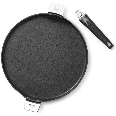 The Rock By Starfrit T-Lock 12.5" Pizza Pan/Flat Griddle with Detachable Handle 034714-004-0000