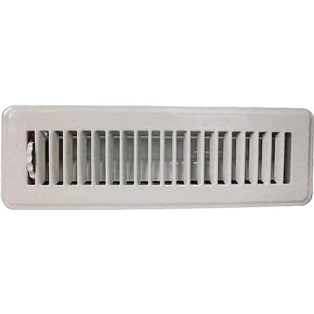 Prosource ProSource FR01-2X10W Floor Register, 10 in W x 2 in H Duct Opening, Steel, White FR01-2X10W