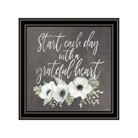 Homeroots Grateful Heart Black Framed Print Wall Art 529828