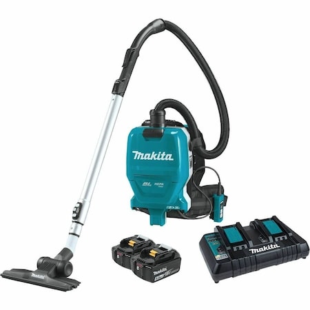 Makita 36V (18V X2) LXT Brushless .5Gal HEPA Backpack Dry Vacuum Kit (5.0Ah) XCV09PT