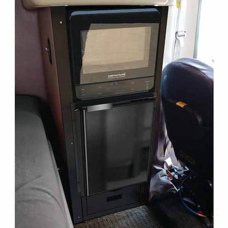 Replacement For Peterbilt 386 Year 2008 Black One Drawer Cabinet W Refrigerator Microwave