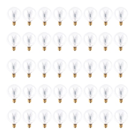 Bulbrite 15w G16.5 String Bulb Replacement Dimmable (E12) Candelabra Screw Base Incandescent Bulb, 2700K, 25PK 861613