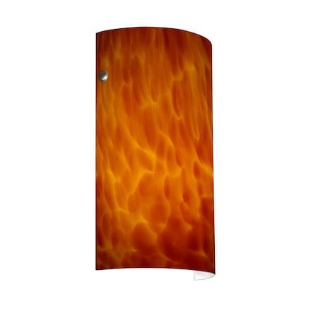 Besa Lighting Tamburo 7 Wall Sconce, Amber Cloud, Satin Nickel Cap Finish, 1x75W Incandescent 704218-SN