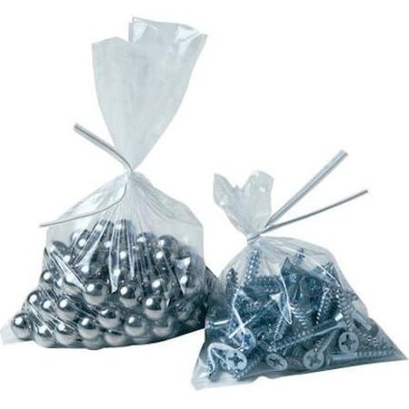 Zoro Select Open-Ended Bag, 6 mil, Clear, Twist Tie, 250 PK PB8515