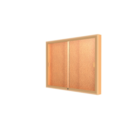 Ghent Wall Case 48x36x4, Cork, Oak 88-3648CK-GD
