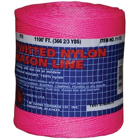 Tw Evans Cordage Mason Line, 1088 ft L Line, Pink Line 11-193