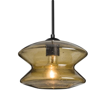 Besa Lighting Besa Zen Pendant, Latte Bubble, Black Finish, 1x 60W MAX E26 Base 1JT-ZENLT-BK