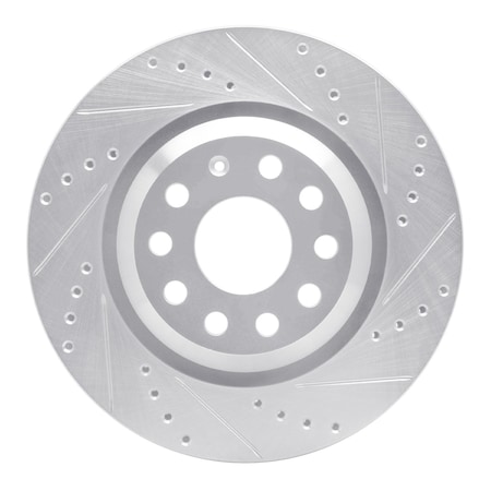 Dynamic Friction Co DFC Brake Rotor - Drilled and Slotted - Silver 631-74030R