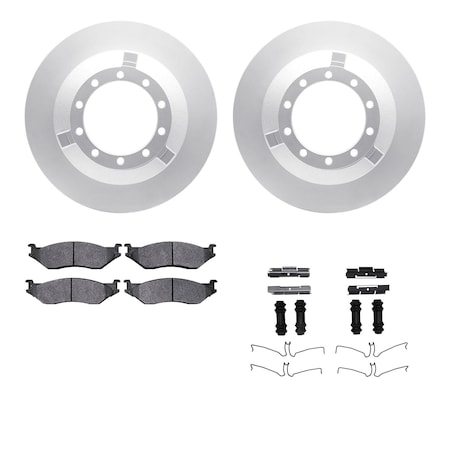 Dynamic Friction Co DFC GEOSPEC Coated Rotor- Heavy Duty Brake Pad includes Hardware 4412-54022