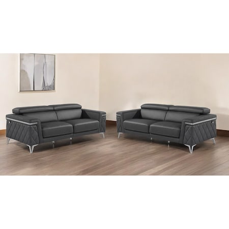 Homeroots Two Piece Gray Four Person Seating Set 534170