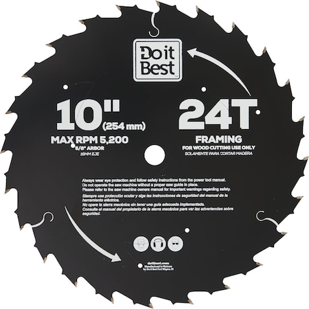 Do It Best 10'' 24-Tooth Framing Circular Saw Blade QJDIB-CS-013