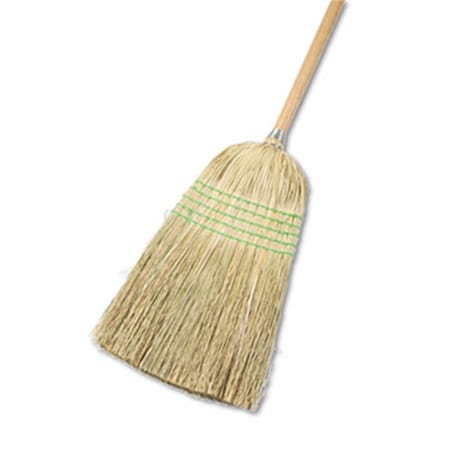 Unisan Parlor Broom- Yucca/Corn Fiber Bristles- 42'' Wood Handle- Natural 926YEA