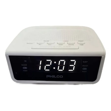 Philco PAR2106 Digital Alarm Clock Radio 0.6" LED FM radio Dual Alarm and Snooze PAR2106-WH