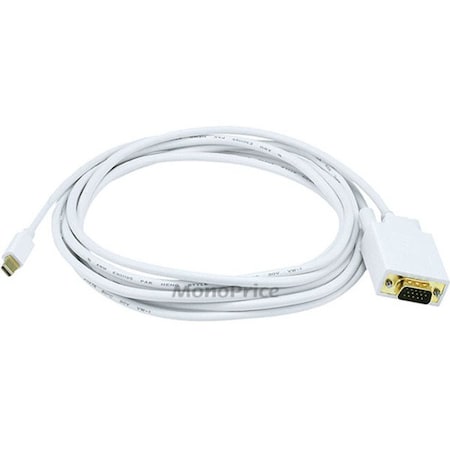 Monoprice 10ft 32AWG Mini DisplayPort Thunderbolt to VGA Cable - White 6004