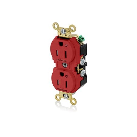 Leviton Extra Heavy Duty Controlled Duplex Receptacle 15 Amp, 125 Volt 5262-2PR