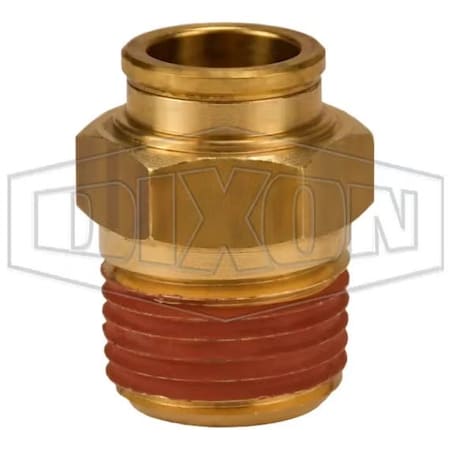 Dixon 6816X 16 Push-In Connector, 1/2 in Nominal, MNPTF x Tube, Brass, Domestic 6816X16